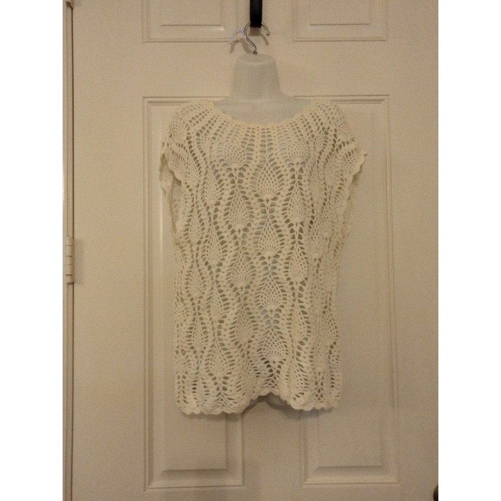 Db women white crochet Swim  cover up size large